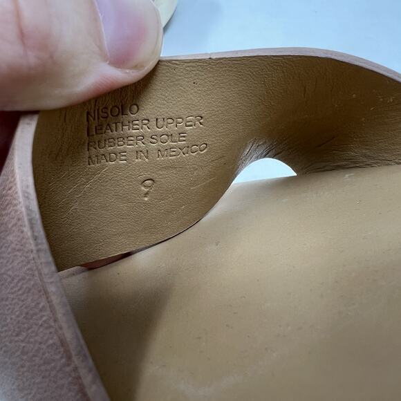 Nisolo All Day Open‎ Toe Clog Sandals Almond Brown Leather Platform Shoes Size 9 - Picture 13 of 14